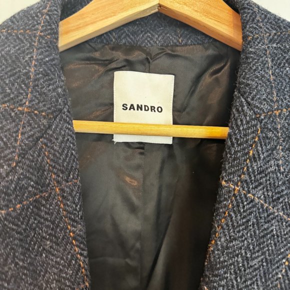 Sandro - Checked tailored jacket blazer - deep bleu - SMALL - Picture 4 of 4